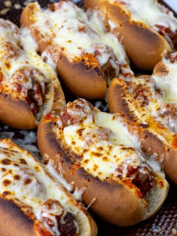 Meatballs Subs on sheet pan
