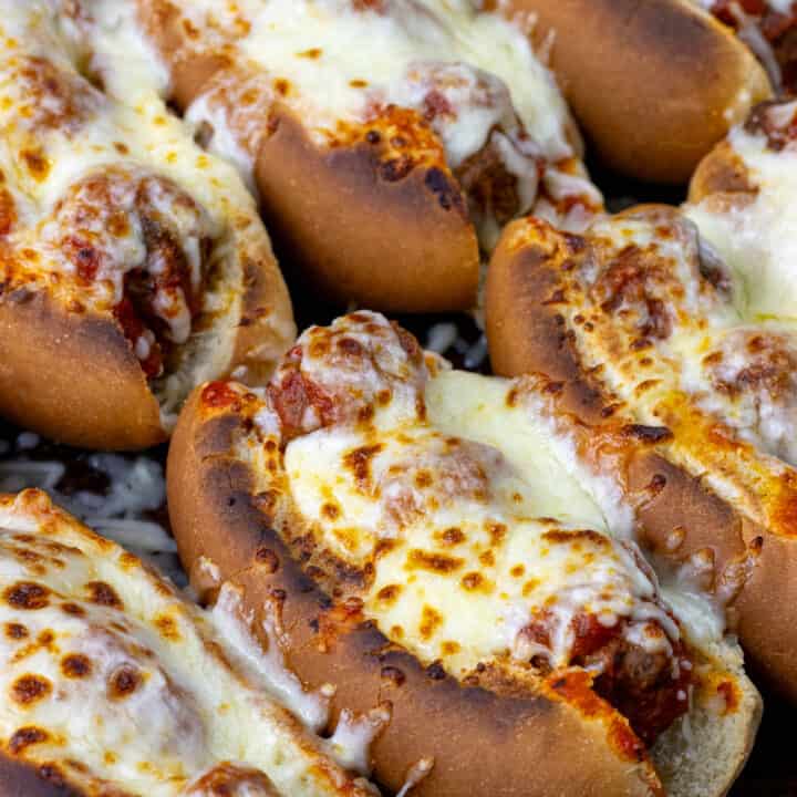 Meatballs Subs on sheet pan