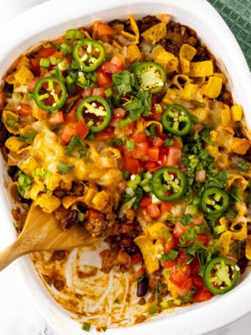 Walking Taco Casserole Done