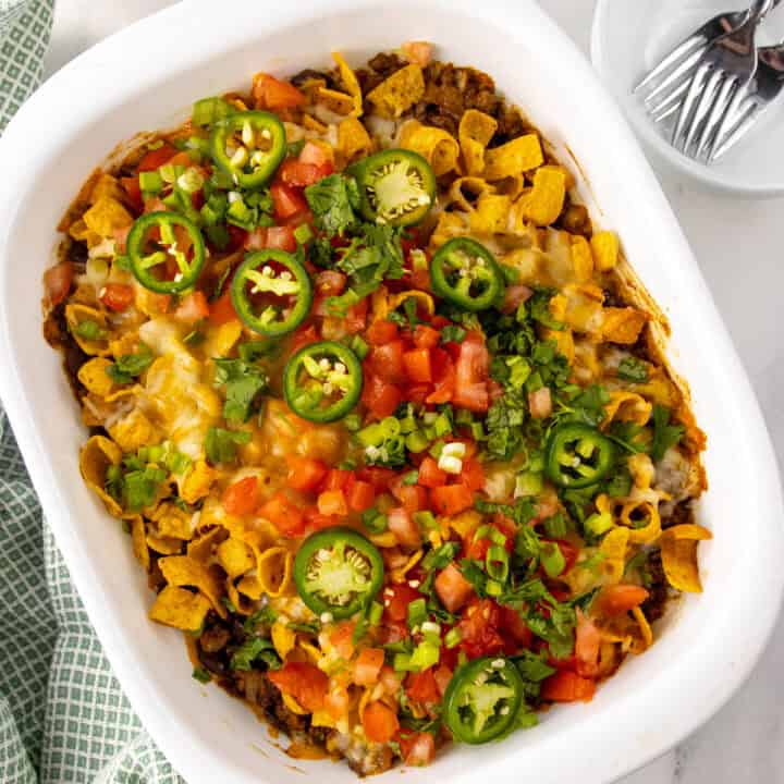 Walking Taco Casserole Done