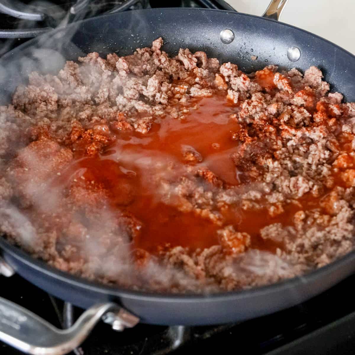 spices and sauce in beef