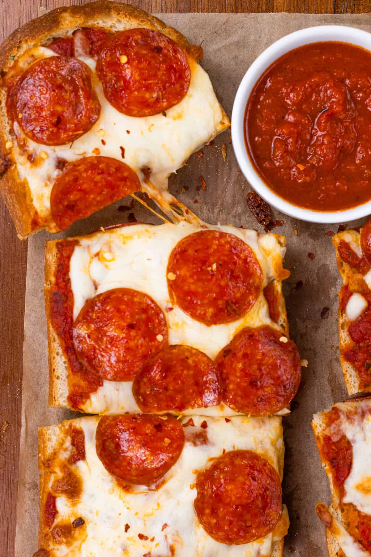 French Bread Pizza with dip