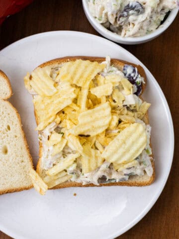 Chicken Salad Sandwich with Chips Finished