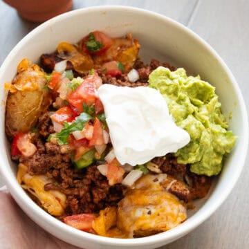 Fiesta Potato Taco Bowl in bowl